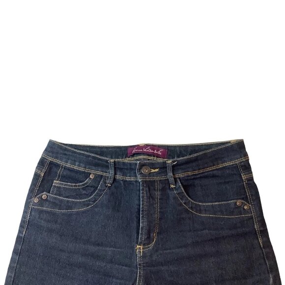 Gloria Vanderbilt Straight Flap Back Pocket Blue Denim Jeans Size 8 High-Rise - Picture 9 of 12